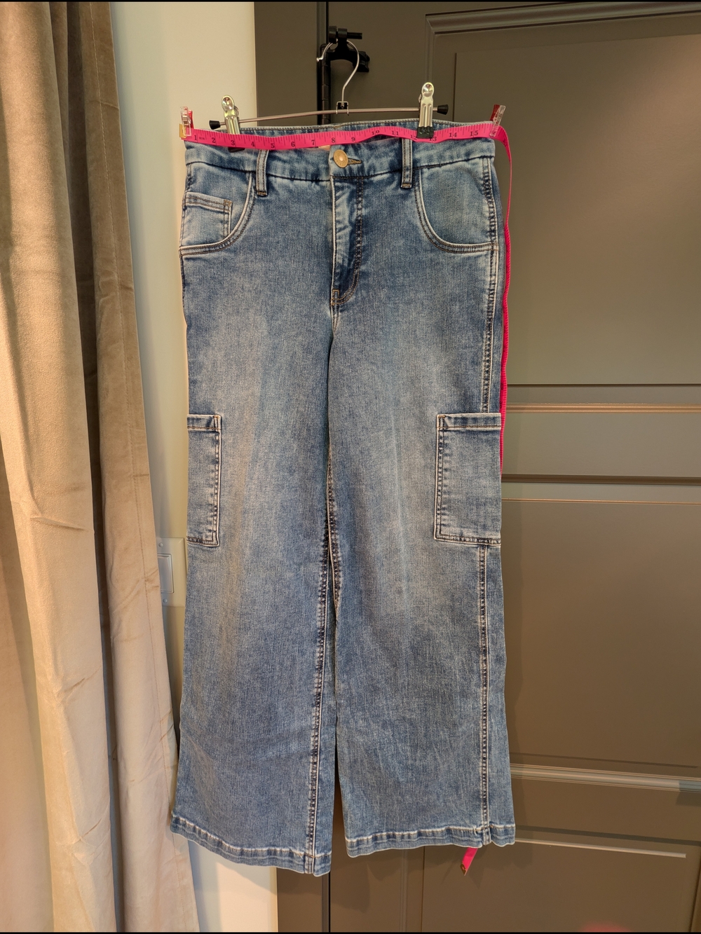 Kut from the Kloth Light Blue Wide-Leg Cargo Jeans